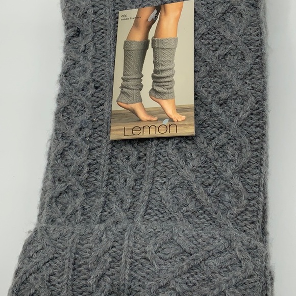 Cable Knit Cuffed Leg Warmers - Picture 2 of 3